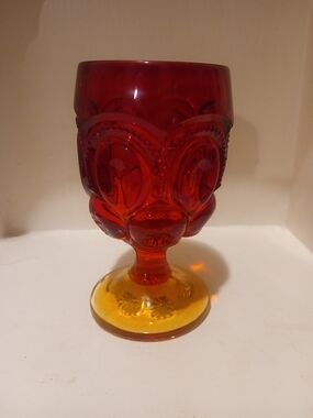 Vintage L.E. Smith Amberina Glass Goblet